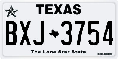 TX license plate BXJ3754