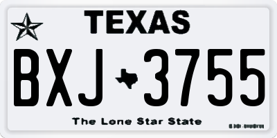 TX license plate BXJ3755