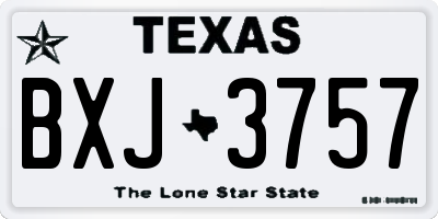 TX license plate BXJ3757