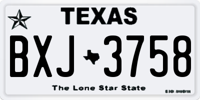 TX license plate BXJ3758