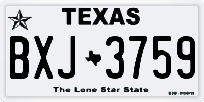 TX license plate BXJ3759