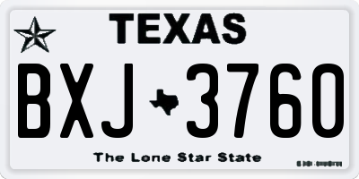 TX license plate BXJ3760