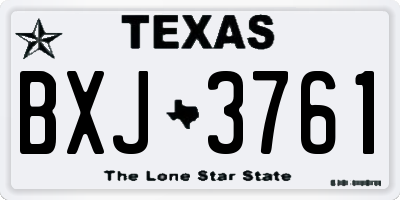 TX license plate BXJ3761
