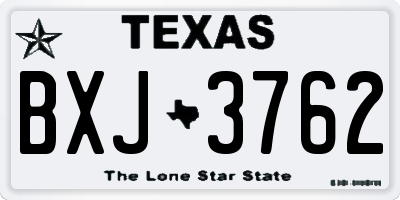 TX license plate BXJ3762