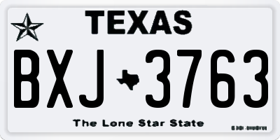 TX license plate BXJ3763