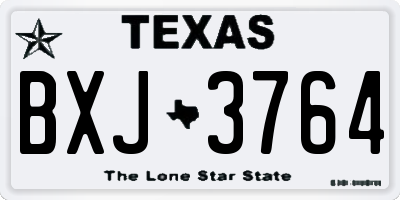 TX license plate BXJ3764