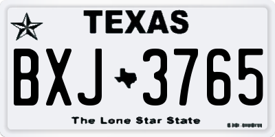 TX license plate BXJ3765