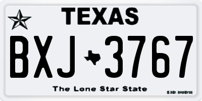TX license plate BXJ3767