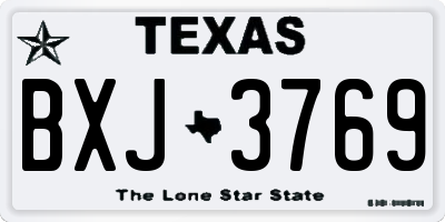 TX license plate BXJ3769