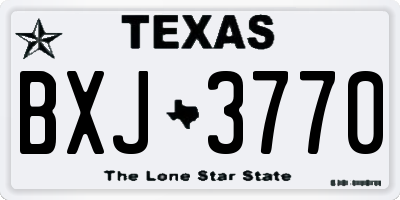 TX license plate BXJ3770