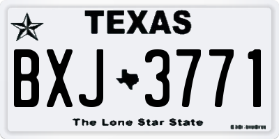 TX license plate BXJ3771