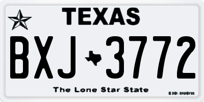 TX license plate BXJ3772