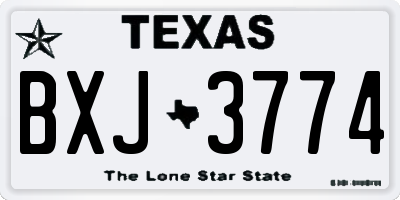 TX license plate BXJ3774