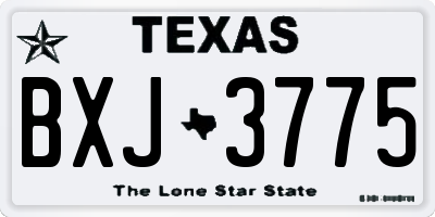 TX license plate BXJ3775
