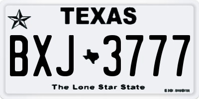 TX license plate BXJ3777