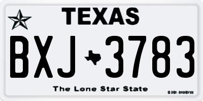 TX license plate BXJ3783