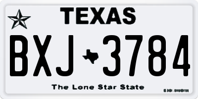 TX license plate BXJ3784