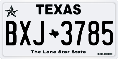 TX license plate BXJ3785