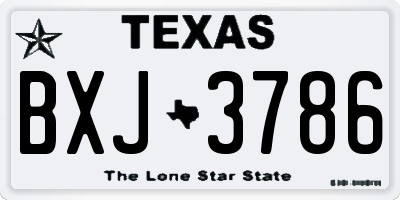 TX license plate BXJ3786