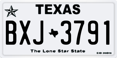 TX license plate BXJ3791