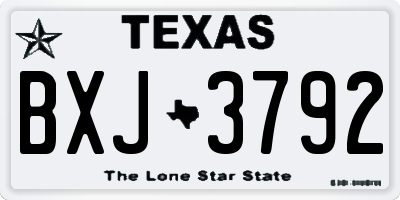 TX license plate BXJ3792