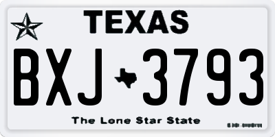 TX license plate BXJ3793