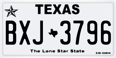TX license plate BXJ3796
