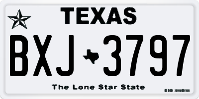 TX license plate BXJ3797