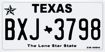 TX license plate BXJ3798