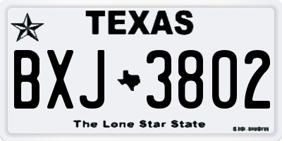 TX license plate BXJ3802
