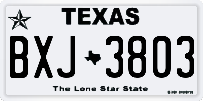 TX license plate BXJ3803