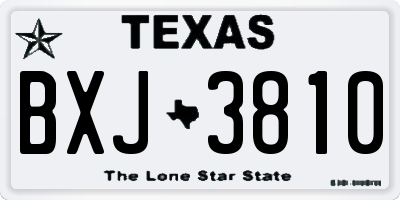 TX license plate BXJ3810