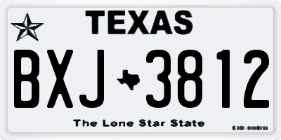 TX license plate BXJ3812