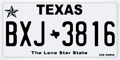 TX license plate BXJ3816