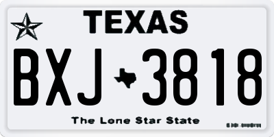 TX license plate BXJ3818