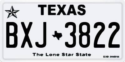 TX license plate BXJ3822