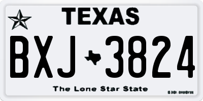 TX license plate BXJ3824