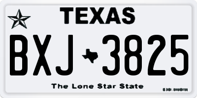 TX license plate BXJ3825
