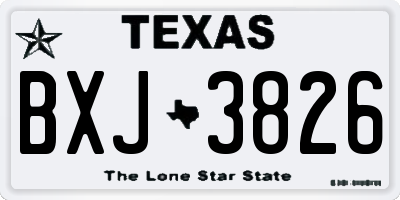 TX license plate BXJ3826