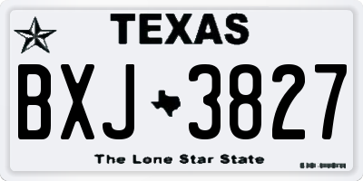 TX license plate BXJ3827