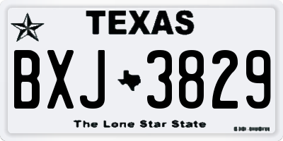 TX license plate BXJ3829