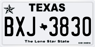 TX license plate BXJ3830