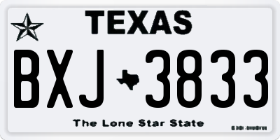 TX license plate BXJ3833