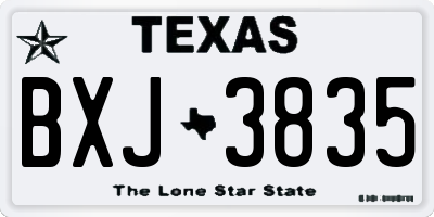 TX license plate BXJ3835