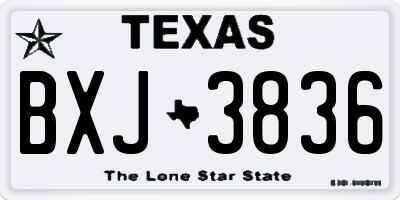 TX license plate BXJ3836