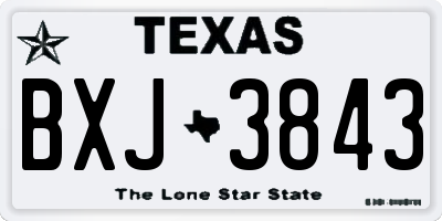 TX license plate BXJ3843