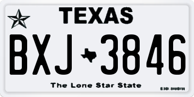 TX license plate BXJ3846