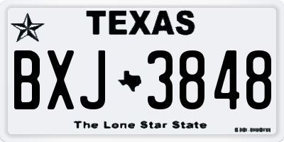 TX license plate BXJ3848
