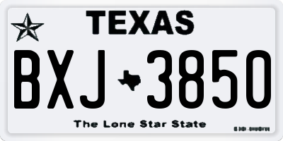TX license plate BXJ3850
