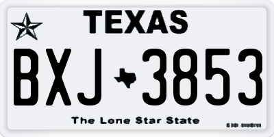 TX license plate BXJ3853